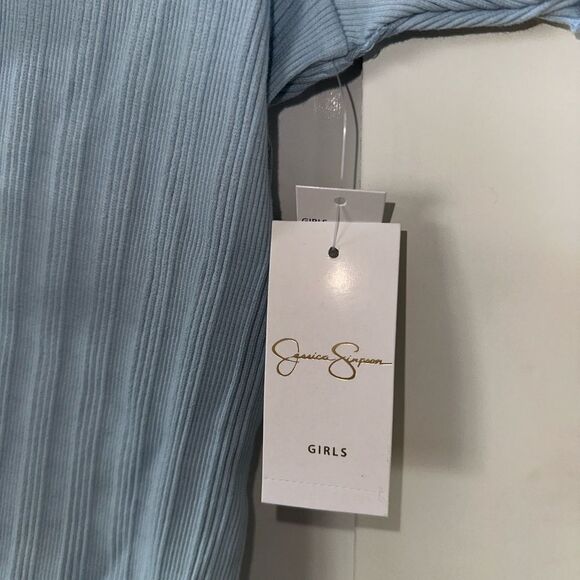 Jessica Simpson 2 piece top with tank and tie over shirt size 12 girls blue - Picture 4 of 4